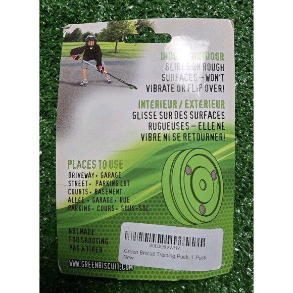 Green Biscuit Orignal Stickhandling Hockey Puck - Picture 4 of 4